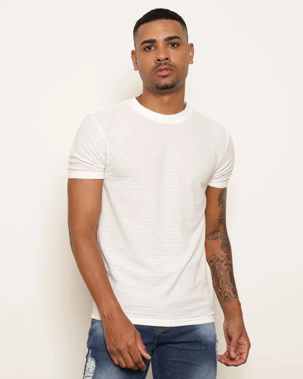 Camiseta Masculina Texturizada Manga Curta Off White GG