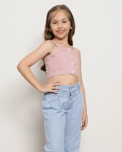 Regata Sarja Infantil Cropped Alcinha Rosa 8