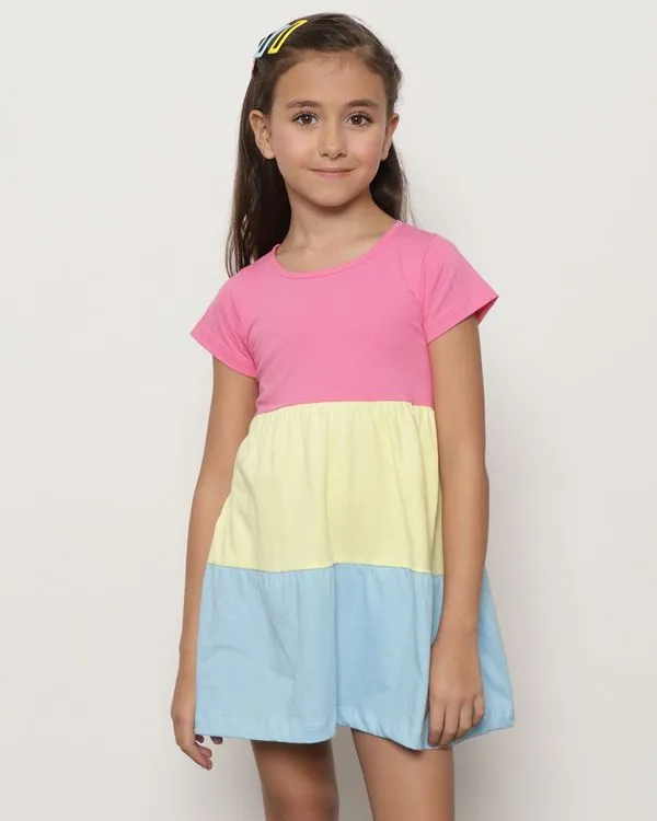 Vestido Infantil Manga Curta Três Marias Rosa 8
