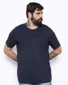 Camiseta Plus Size Masculina Básica Premium Marinho G2