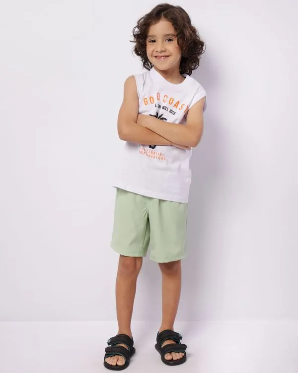 Bermuda Infantil Reta Com Bolsos Verde 10