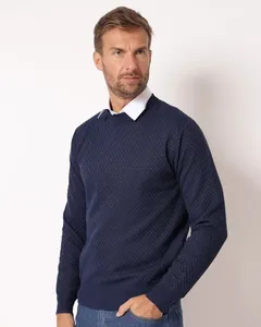 Suéter Masculino Tricô Texturizado Marinho GG