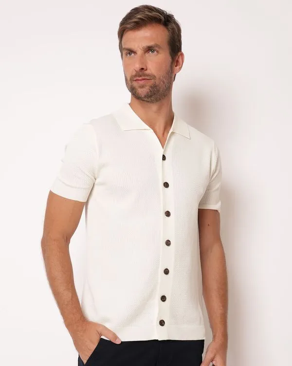 Camisa Masculina Tricô Off White GG