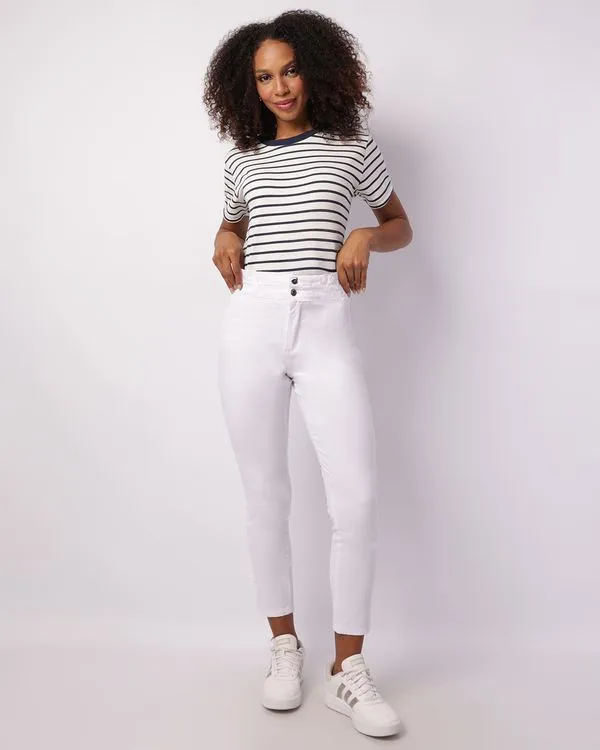 Calça Sarja Feminina Clochard Branca 36