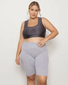 Top Fitness Plus Size Feminino Nadador 3D Cinza G1