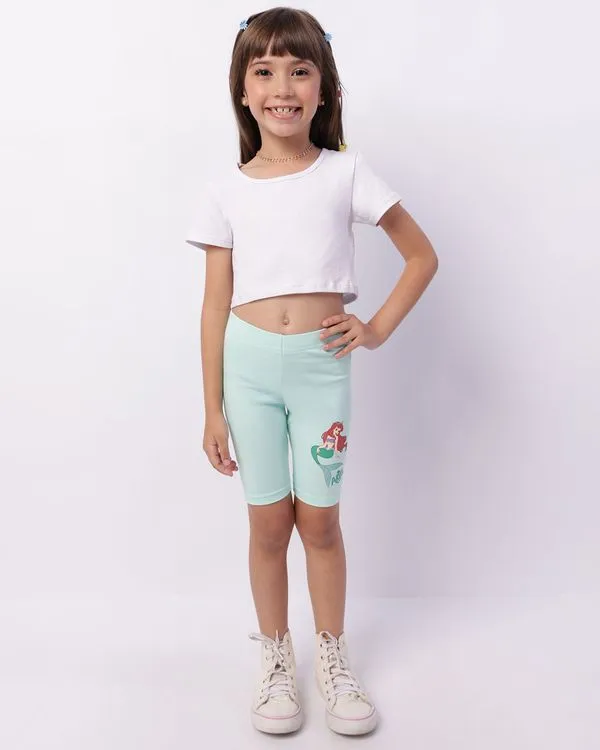 Bermuda Infantil Ciclista Disney Ariel Verde 6