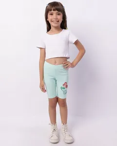 Bermuda Infantil Ciclista Disney Ariel Verde 6