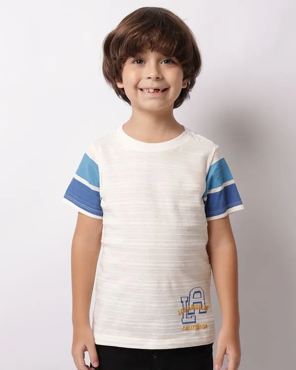 Camiseta Infantil Manga Curta Texturizada Off White 6