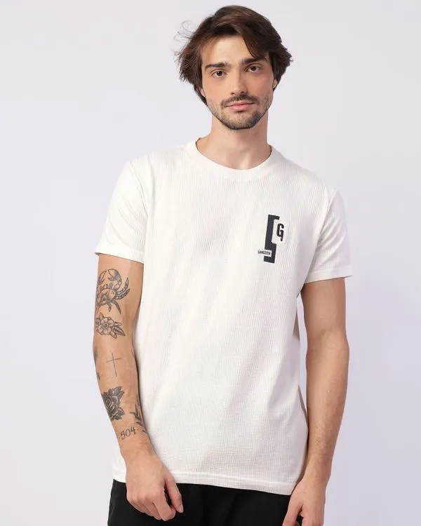 Camiseta Masculina Gangster Texturizada Manga Curta Off White G