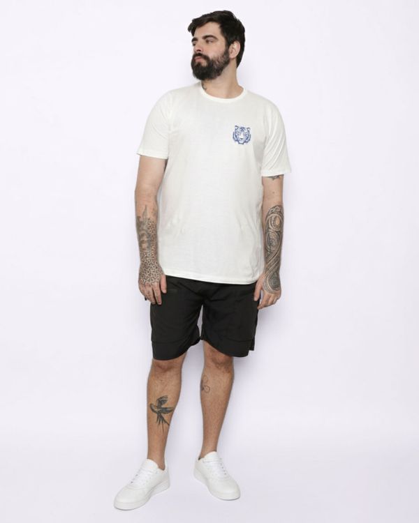 Bermuda Plus Size Masculina Reta Bolsos Com Zíper Preta G2