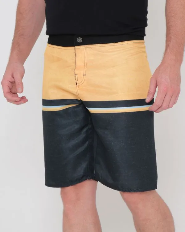 Bermuda Surf Masculina Estampa Listras Mostarda 46
