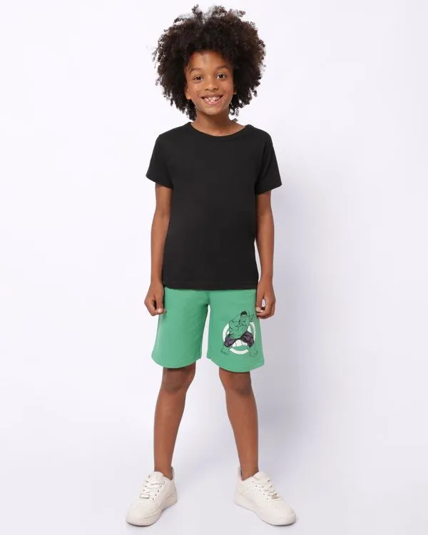 Bermuda Infantil Moletinho Marvel Hulk Verde 4
