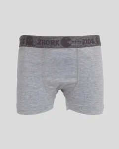 Cueca Infantil Boxer Lisa Mescla Cinza Médio 10