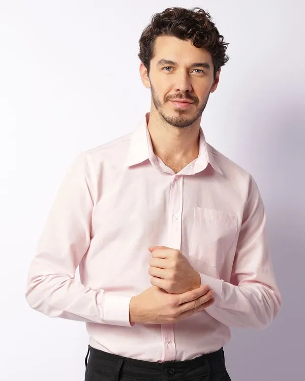 Camisa Masculina Com Bolso Manga Longa Rosa 5