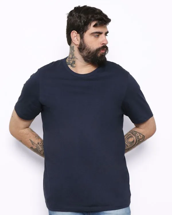 Camiseta Plus Size Masculina Básica Premium Marinho G4