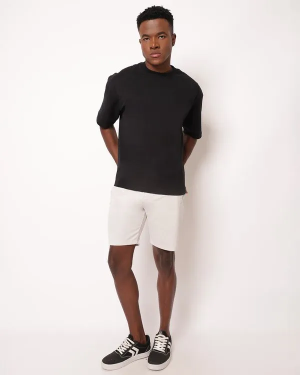 Bermuda Masculina Reta Canelada com Cordão Cinza M
