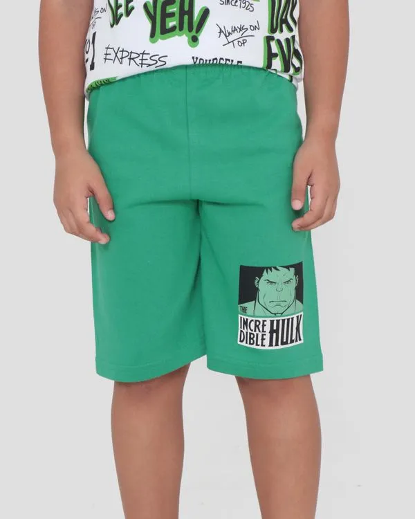 Bermuda Infantil Moletinho Hulk Marvel Verde 4