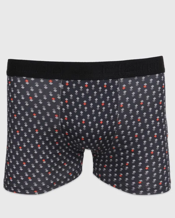 Cueca Boxer Juvenil Microfibra Estampada Preta 14