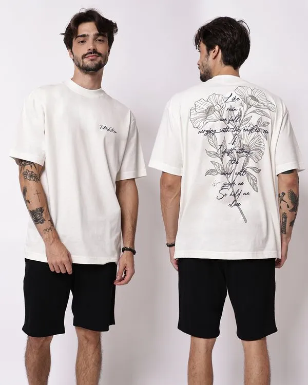 Camiseta Masculina Estampa Frente e Costas Off White M