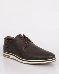 Sapato Masculino Casual Crato Couro Texturizado Marrom 42