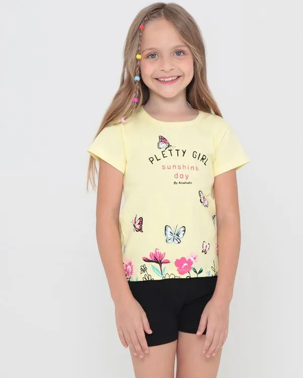 Conjunto Infantil Borboletas Amarelo e Preto 8