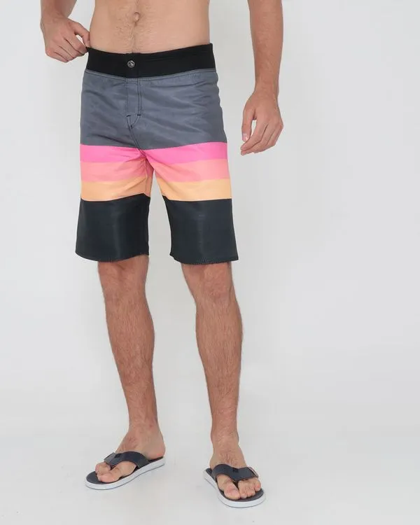 Bermuda Masculina Surf Estampa Listras Cinza 44