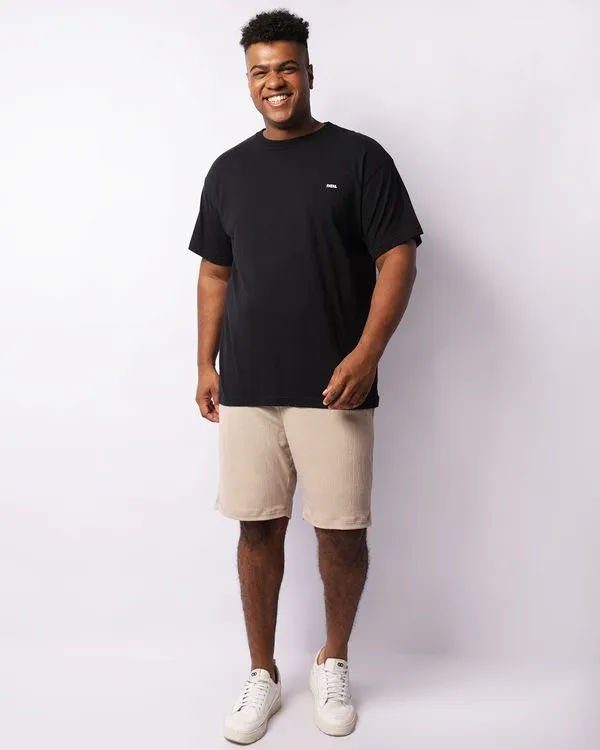 Bermuda Plus Size Masculina Anarruga Com Bolsos Bege G2
