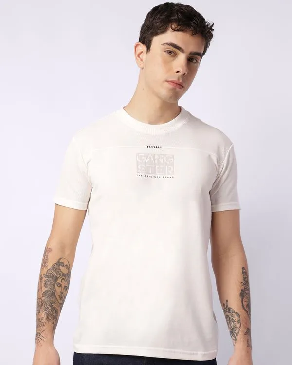 Camiseta Masculina Gangster Texturizada Manga Curta Off White G