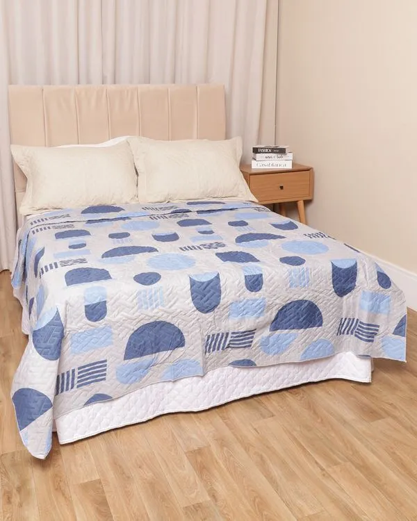 Colcha Casal Arte & Cazza 180cm x 215cm Matelassê Estampada Cinza UN