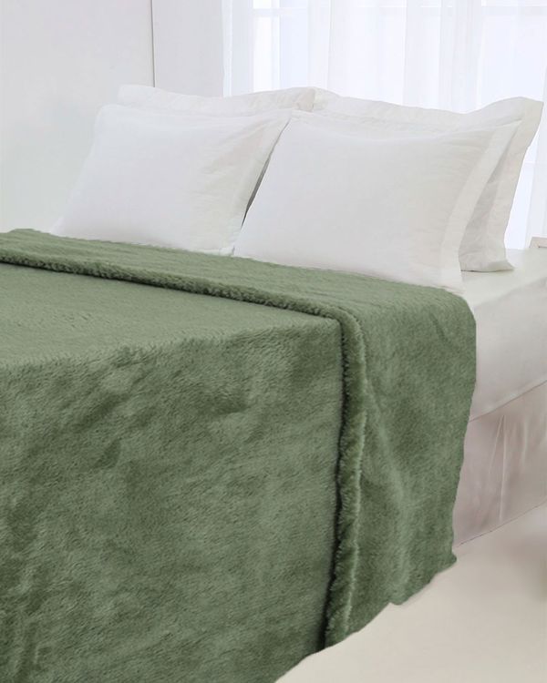 Manta Flannel Casal Lisa Arte e Cazza Verde Médio UN