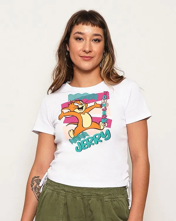Camiseta Feminina Warner Jerry Estampa Manga Curta Branca M