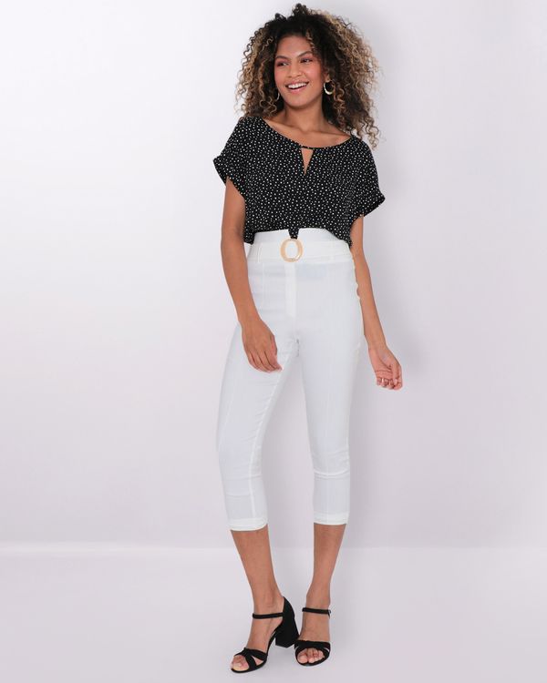 Calça Feminina Bengaline Clochard Branco P