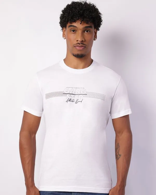Camiseta Masculina Gangster Manga Curta Branca GG