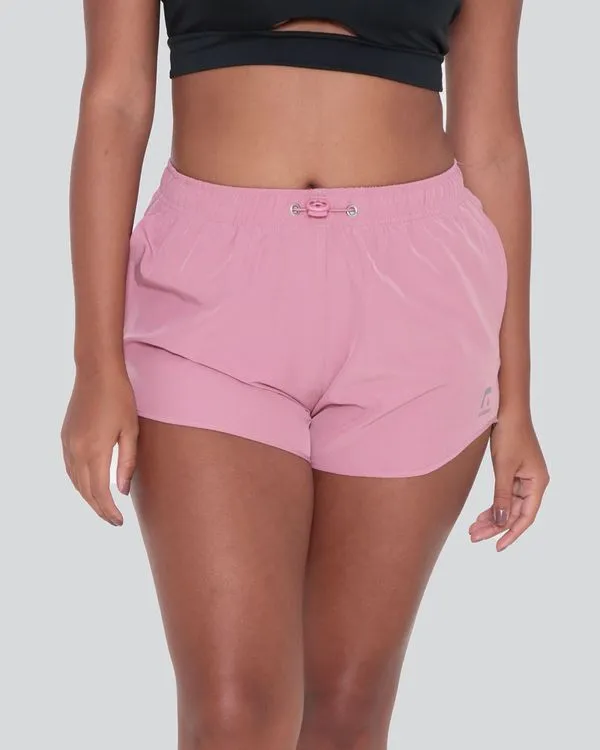 Short Feminino Boxer Fitness Fitter Regulador Rosa Claro GG