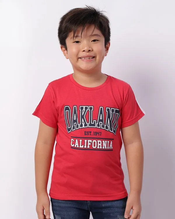 Camiseta Infantil Manga Curta Estampa Califórnia Vermelha 8