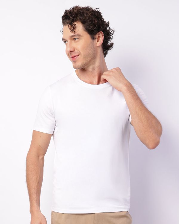 Camiseta Masculina Manga Curta Básica Branca G