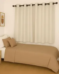 Cortina Corta Luz 260cm x 170cm BecaDecor Lisa Bege UN