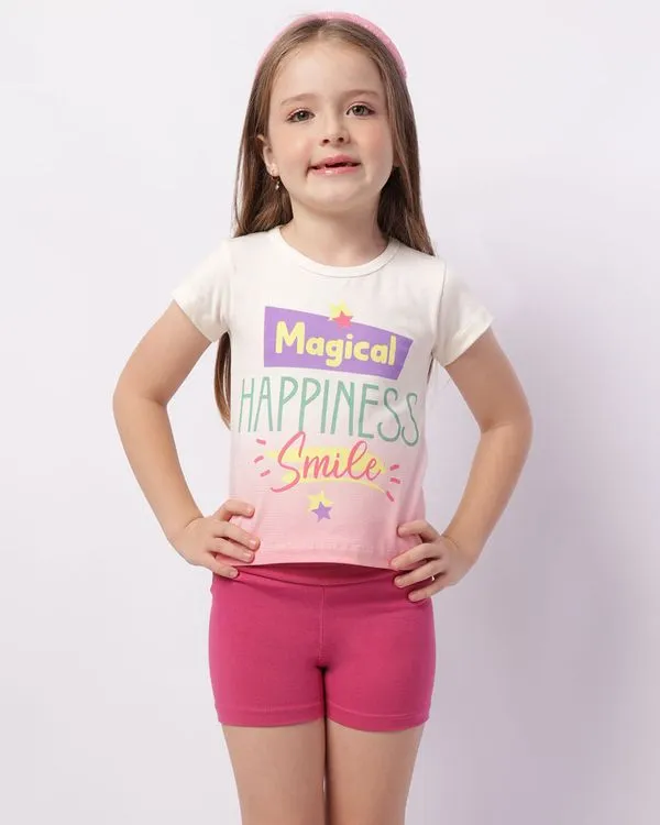 Conjunto Infantil Curto Estampa Magical Off White 4