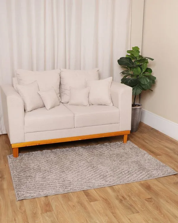Tapete Shaggy 100cm x 150cm Felpudo Cinza UN