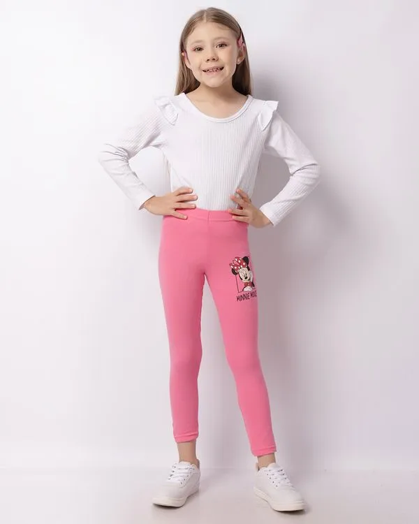Calça Legging Infantil Disney Minnie Rosa 10