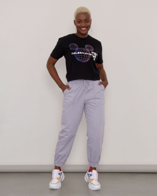 Calça Feminina Jogger Linho Lilás 44
