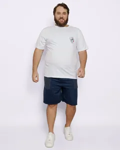 Bermuda Plus Size Masculina Moletinho Com Recortes Marinho G1