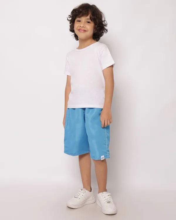 Bermuda Infantil Reta com Cordão Azul 6