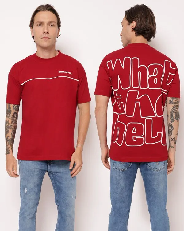 Camiseta Masculina Algodão Estampada Vermelha GG