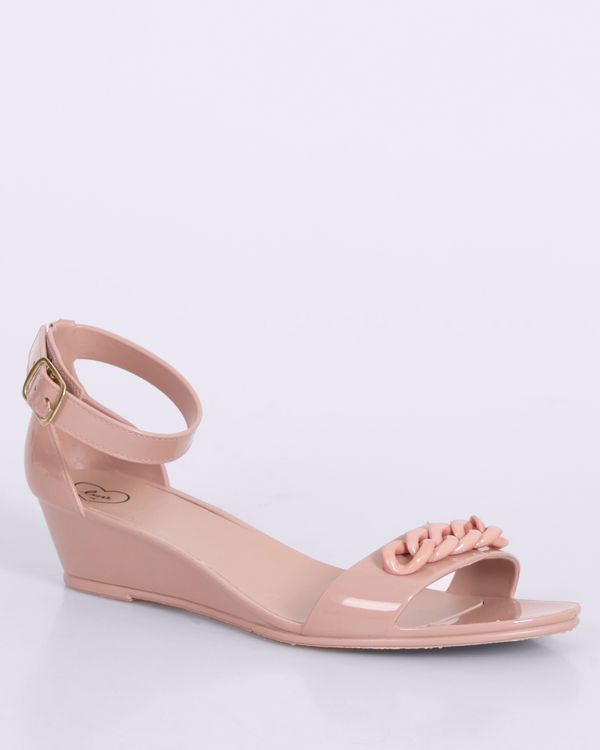 Sandália Feminina Anabela com Fivela Bege 33/34