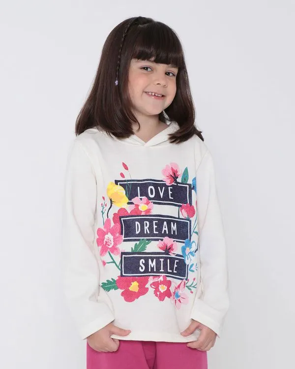Conjunto Moletom Infantil Love Dream Smile Off White 6