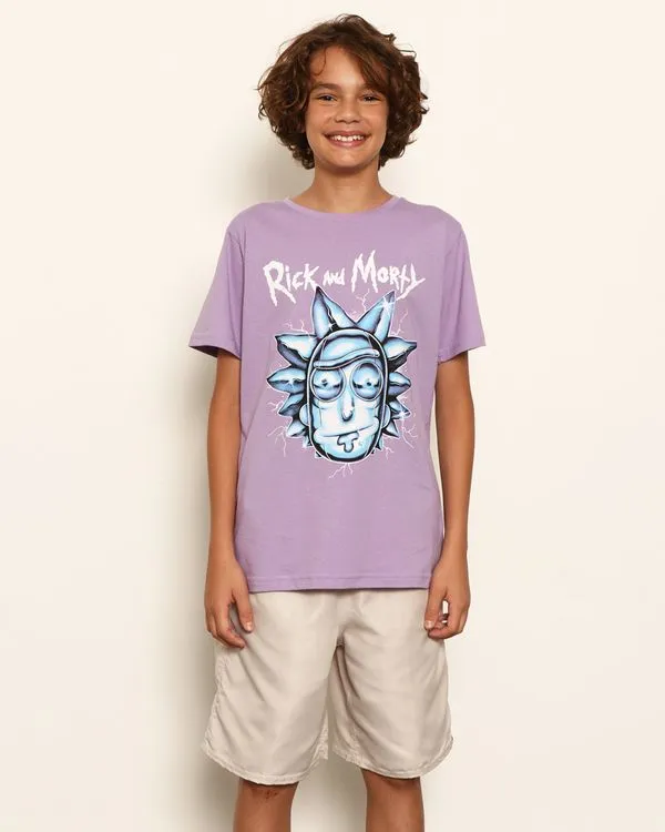 Camiseta Juvenil Warner Rick And Morty Com Estampa Lilás 10