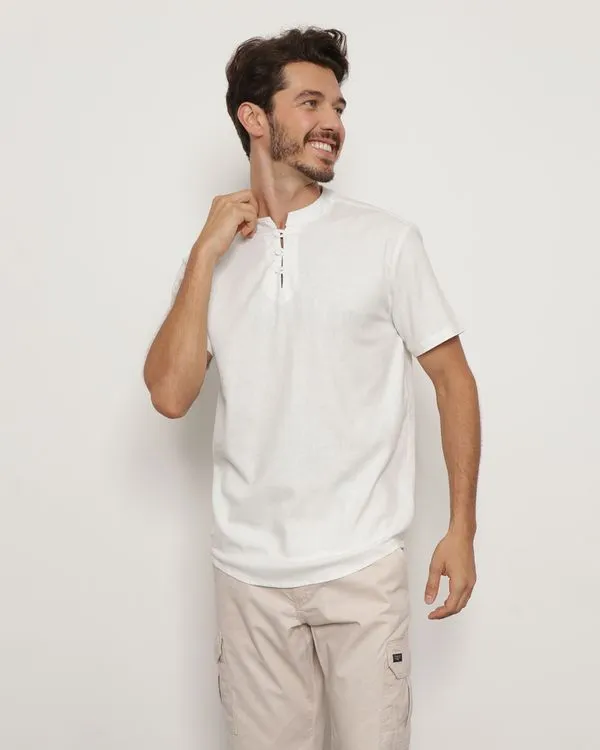 Bata Masculina Manga Curta Branca P