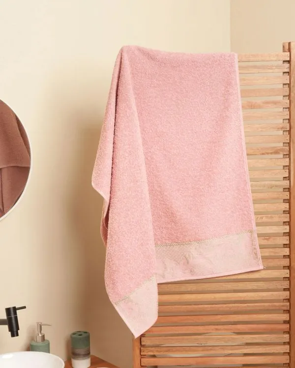 Toalha De Banho Atlântica 130cm x 70cm Zaya Rosa UN