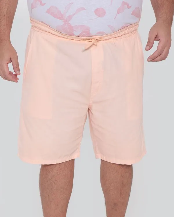 Bermuda Sarja Masculina Plus Size Bolsos Laranja Claro G1